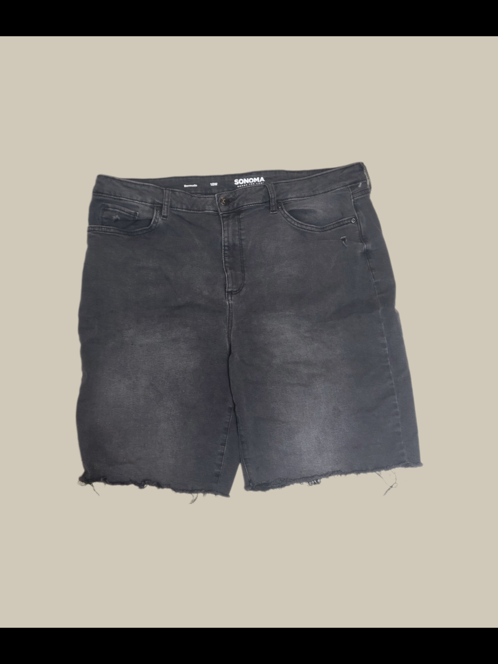 Sonoma Black Washed Denim Bermuda Shorts